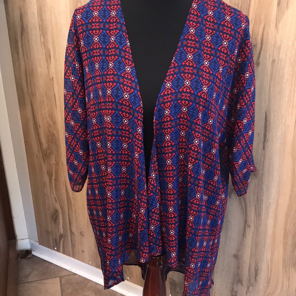 LuLaRoe Lindsay - Sheer - Red, White, and Blue